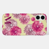 Coques Case-Mate iPhone Gerbera rose Fleurs marguerites sur Floral Jaune (Verso (horizontal))