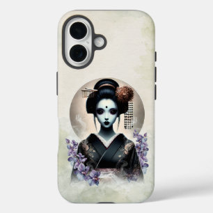 Coques iPhone 16 Ghoost Geisha Spirit esthétique japonaise foncé