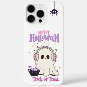 Coques iPhone 16 Pro Max Ghost mignon avec casque Halloween iPhone 16 Pro