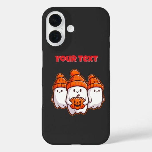 Coques Case-Mate iPhone Ghosts d'Halloween avec Citrouille et haricot oran (Verso)