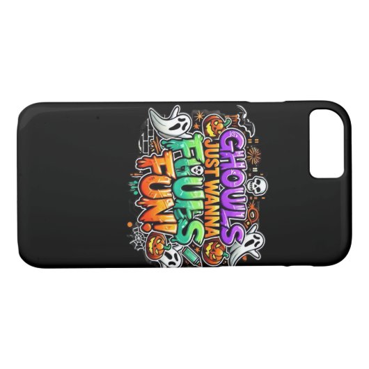 Coques Case-Mate iPhone Ghouls veut juste s'amuser - Gouls d'automne (Dos (Horizontal))