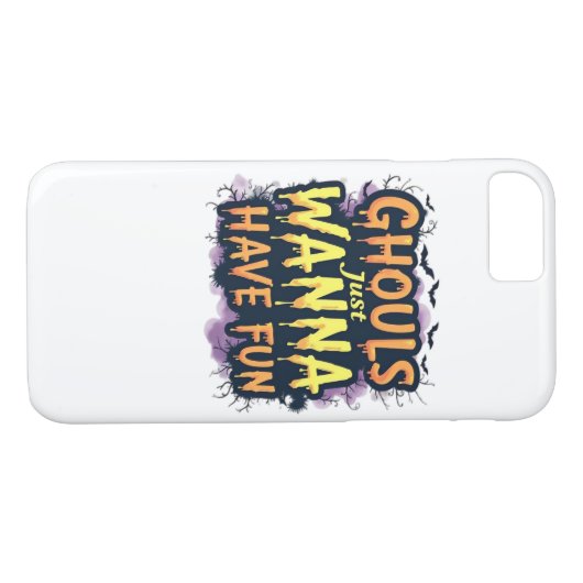 Coques Case-Mate iPhone Ghouls veut juste s'amuser - Halloween design (Dos (Horizontal))