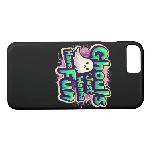 Coques Case-Mate iPhone Ghouls veut juste s'amuser - Retro Halloween (Dos (Horizontal))
