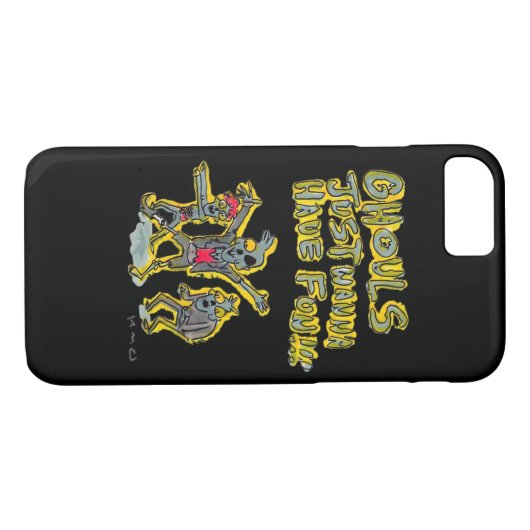 Coques Case-Mate iPhone Ghouls veut juste s'amuser Slogan Éffrayant (Dos (Horizontal))