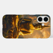 Coques Case-Mate iPhone Gilded Seated Buddha Under a Sunset Sky (Verso (horizontal))
