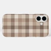 Coques Case-Mate iPhone Gingham à carreaux marron clair Terre Neutre (Verso (horizontal))