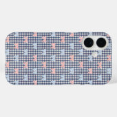 Coques Case-Mate iPhone Gingham Bleu Blanc Rose Bleu Coquette Tendances (Verso (horizontal))