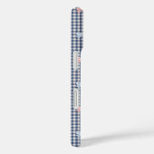 Coques Case-Mate iPhone Gingham Bleu Blanc Rose Bleu Coquette Tendances (Verso / Droite)