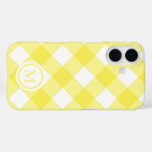 Coques Case-Mate iPhone Gingham Monogramme Jaune Ensoleillé (Verso (horizontal))