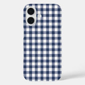 Coques Case-Mate iPhone Gingham Plaid Pattern - Navy Blue (Verso)