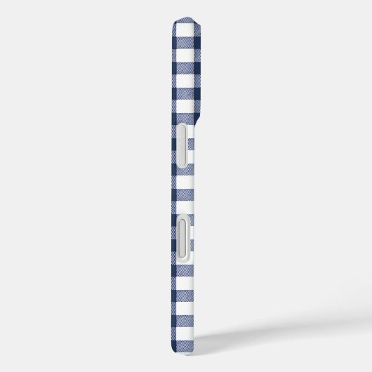 Coques Case-Mate iPhone Gingham Plaid Pattern - Navy Blue (Verso / Droite)