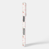 Coques Case-Mate iPhone Gingham Rouge avec Cerises et Rubans Monogrammé (Verso / Droite)