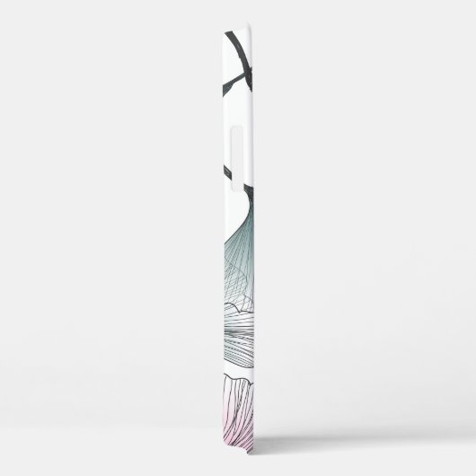 Coques Case-Mate iPhone Gingko biloba dessiné à la main. (Verso / Droite)