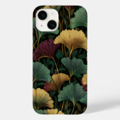 Coques Case-Mate iPhone Ginkgo Leaf Pattern Teal Burgundy (Verso)