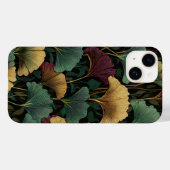 Coques Case-Mate iPhone Ginkgo Leaf Pattern Teal Burgundy (Verso (horizontal))