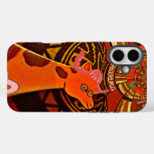 Coques Case-Mate iPhone Girafe avec deux queues de ponytail art (Verso (horizontal))