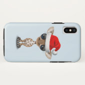 Coques Case-Mate iPhone Girafe de bébé utilisant un casquette de Père Noël (Dos (Horizontal))