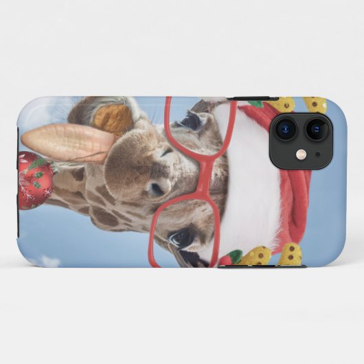 Coques Case-Mate iPhone Girafe de Christmas (Dos (Horizontal))