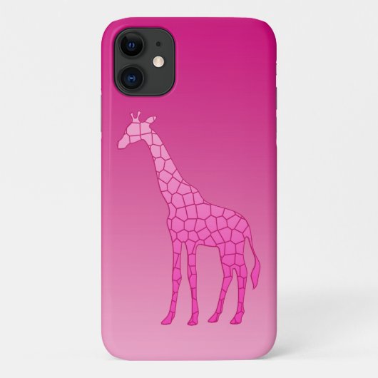 Coques Case-Mate iPhone Girafe Géométrique Moderne, Fuchsia et Rose Clair (Dos)
