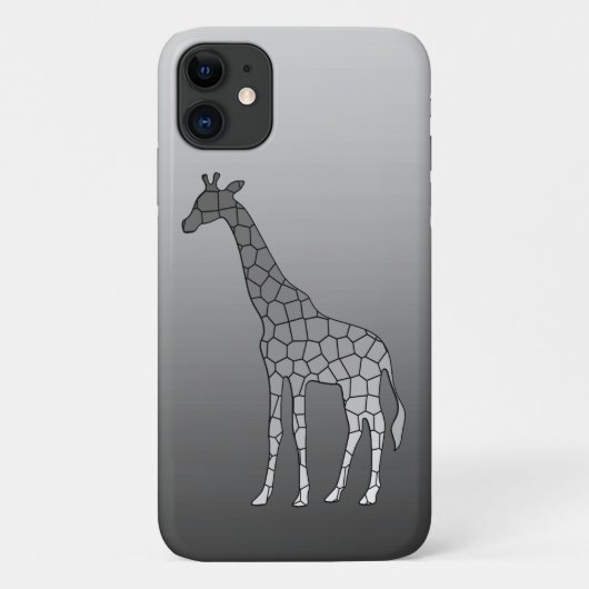 Coques Case-Mate iPhone Girafe Géométrique Moderne, Gris Argent / Gris (Dos)