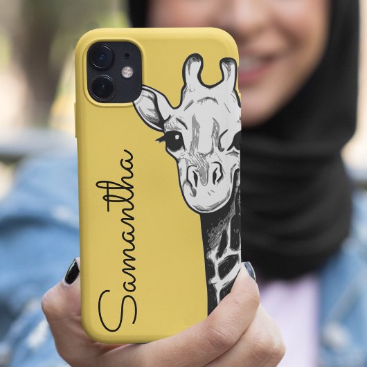 Coques Case-Mate iPhone Girafe jaune personnalisée