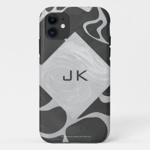 Etui iPhone Case-Mate Girafe Monogramme Noir et Gris Clair