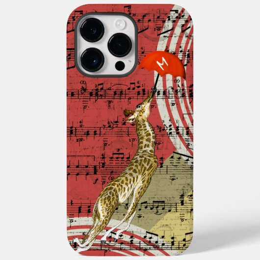 Coques Case-Mate iPhone Girafe rouge Retro Musical Flying Umbrella (Verso)
