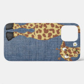 Coques Case-Mate iPhone girafe sur denim bleu (Verso (horizontal))