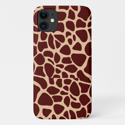 Coques Case-Mate iPhone Girafe Texture de peau foncé Motif Brown (Dos)