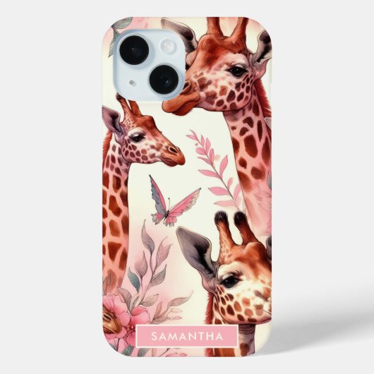 Coques Case-Mate iPhone Giraffe à l'aquarelle (Verso)