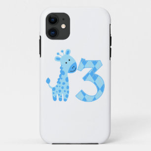 Coque iPhone 11 Giraffe Bleue 3e anniversaire