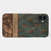 Coques Case-Mate iPhone Giraffe Chic Nom de script Stylish Trendy Safari (Dos (Horizontal))