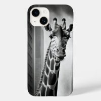Giraffe dans une cityscape