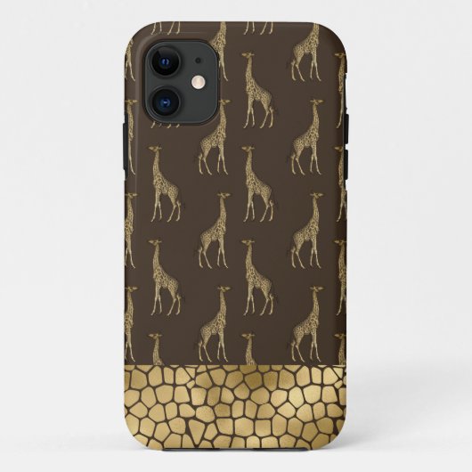 Coques Case-Mate iPhone Giraffe d'or Safari africain style chic (Dos)