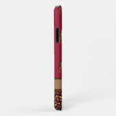 Coques Case-Mate iPhone Giraffe d'or Stylish Burgundy Script élégant (Dos/Droite)