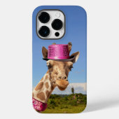 Coques Case-Mate iPhone Giraffe en casquette rose étincelant (Verso)