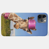 Coques Case-Mate iPhone Giraffe en casquette rose étincelant (Dos (Horizontal))