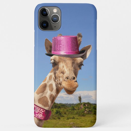 Coques Case-Mate iPhone Giraffe en casquette rose étincelant (Dos)