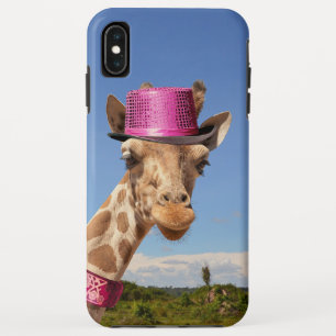 Case-Mate iPhone Case Giraffe en casquette rose étincelant