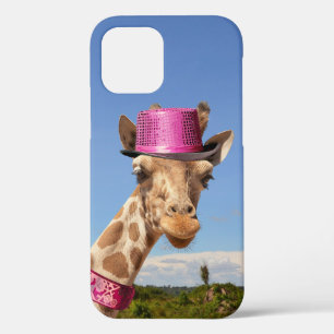 Case-Mate iPhone Case Giraffe en casquette rose étincelant