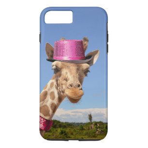 Case-Mate iPhone Case Giraffe en casquette rose étincelant