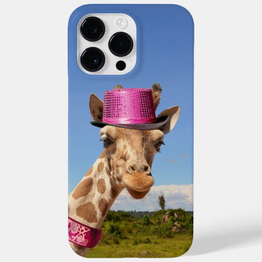 Coques Case-Mate iPhone Giraffe en casquette rose étincelant (Verso)