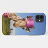 Coques Case-Mate iPhone Giraffe en casquette rose étincelant (Dos (Horizontal))