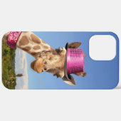 Coques Case-Mate iPhone Giraffe en casquette rose étincelant (Verso / Droite)