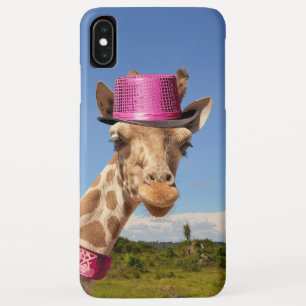 Case-Mate iPhone Case Giraffe en casquette rose étincelant