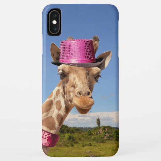 Coques Case-Mate iPhone Giraffe en casquette rose étincelant (Dos)