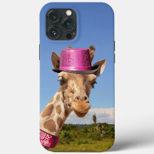 Case-Mate iPhone Case Giraffe en casquette rose étincelant