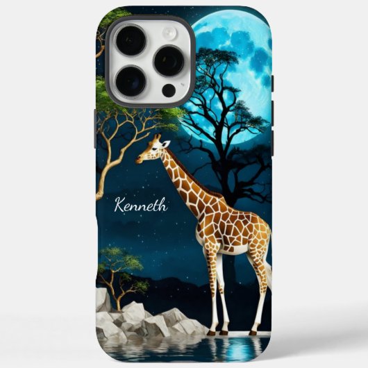 Coques Case-Mate iPhone Giraffe en Pleine lune (Verso)