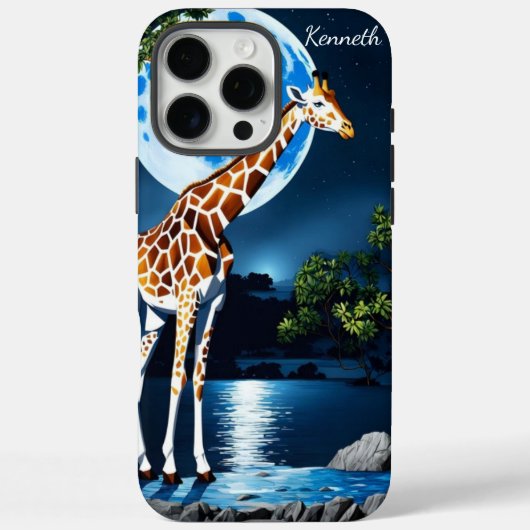 Coques Case-Mate iPhone Giraffe en Pleine lune (Verso)