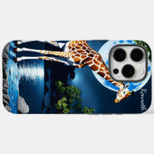 Coques Case-Mate iPhone Giraffe en Pleine lune (Verso (horizontal))